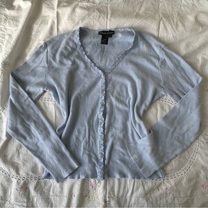 Lace Coquette Light Blue Women's Cardigan
